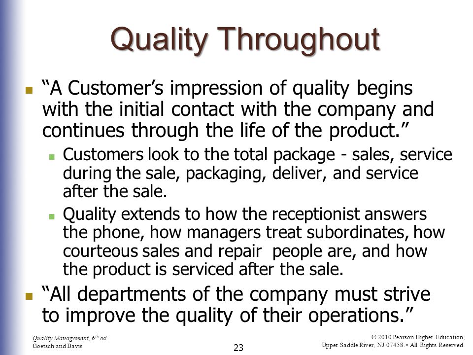 Quality management for organizational excellence total quality pioneers essay
